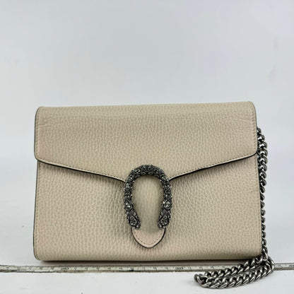 【Welcome Deal】Gucci Calfskin Crystal Dionysus Mini White Shoulder Bag