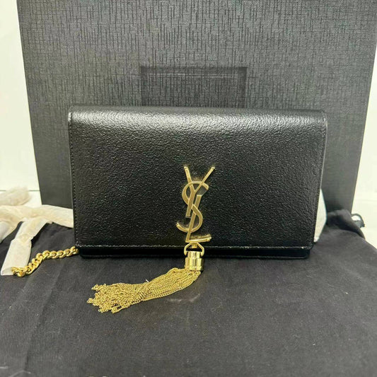 【Welcome Deal】Saint Laurent Calfskin Kate With Tassel Small Black Crossbody Bag