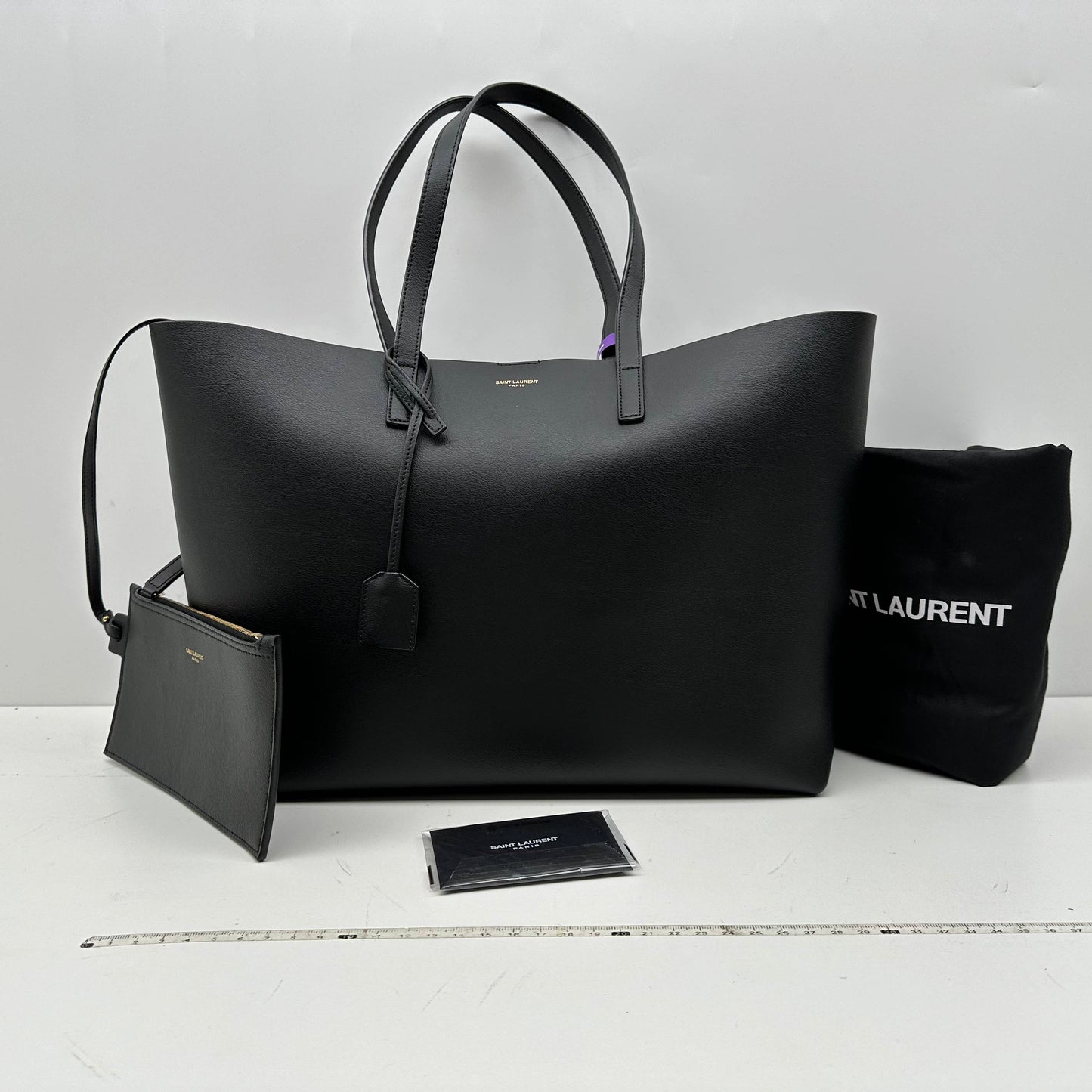 【Welcome Deal】Saint Laurent/ YSL Calfskin Large Black Tote