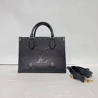 【Welcome Deal】Louis Vuitton/ LV Empreinte Giant Monogram OnTheGo PM Black Shoulder Bag