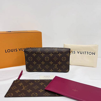 【Welcome Deal】Louis Vuitton/ LV Monogram Pochette Felicy Pink Crossbody Bag