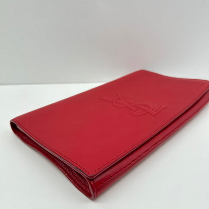 【Welcome Deal】Saint Laurent/ YSL Calfskin Belle De Jour Red Clutch