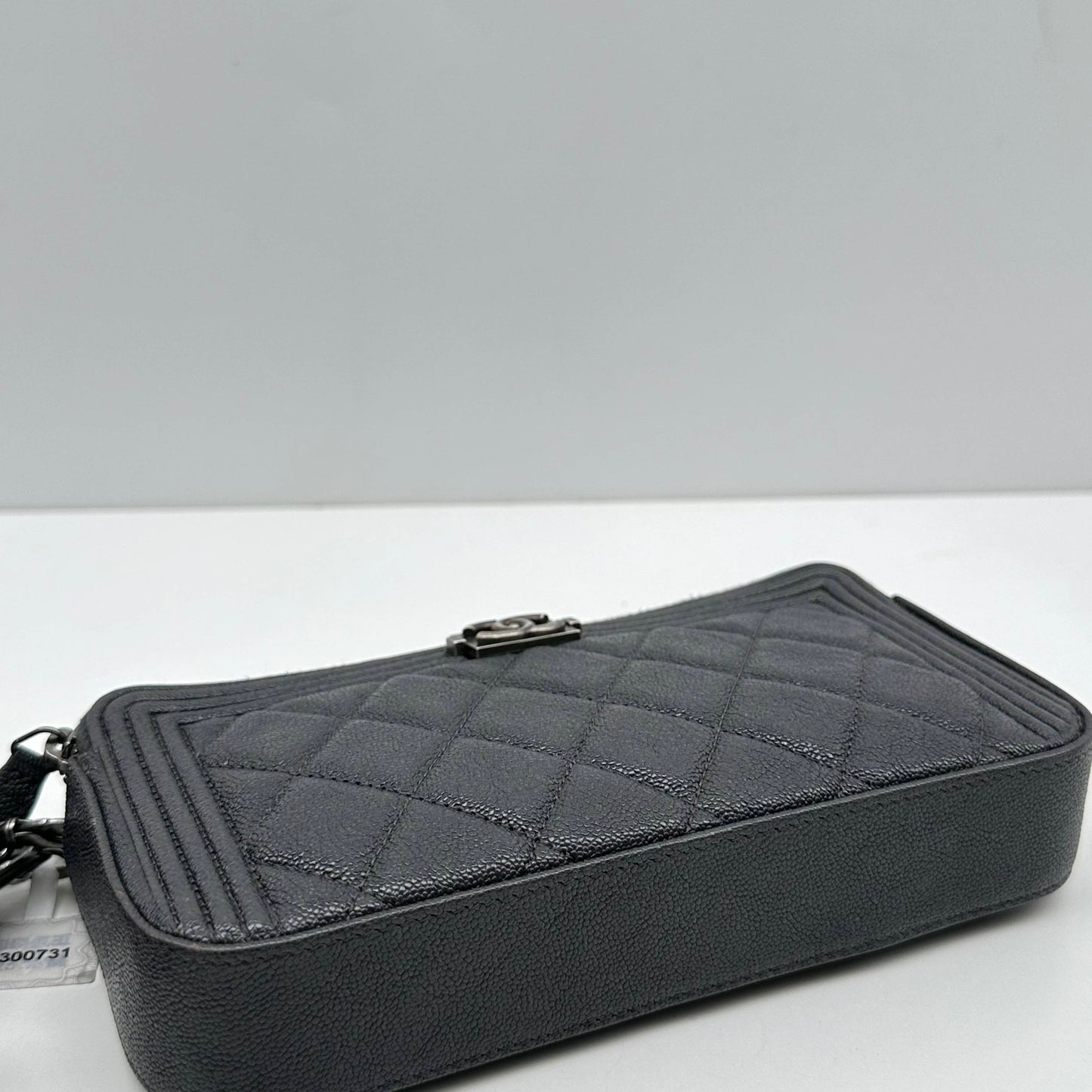 【Welcome Deal】Chanel Caviar Quilted Boy Zip Around Organizer So Black Wallet